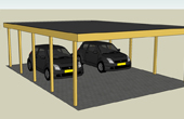 Carports Carport dubbel zonder berging